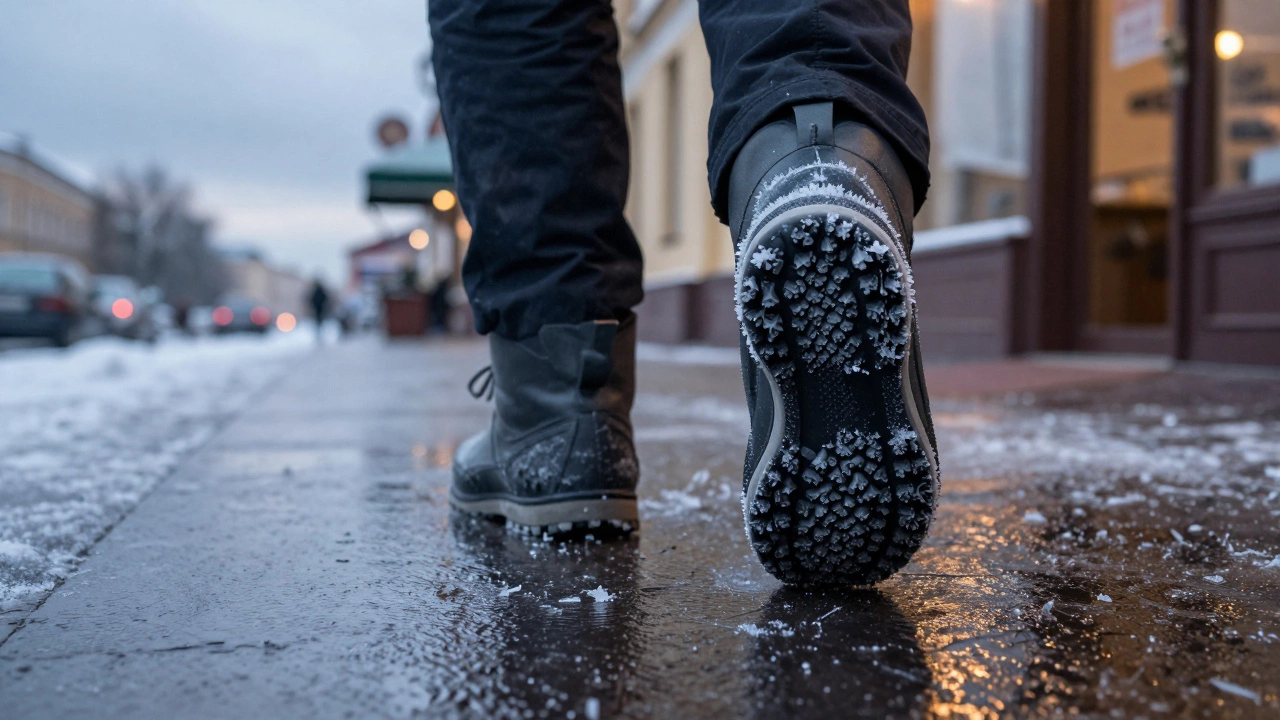 Какая подошва зимней обуви не скользит: лучшие материалы и что выбрать в снегу и льду