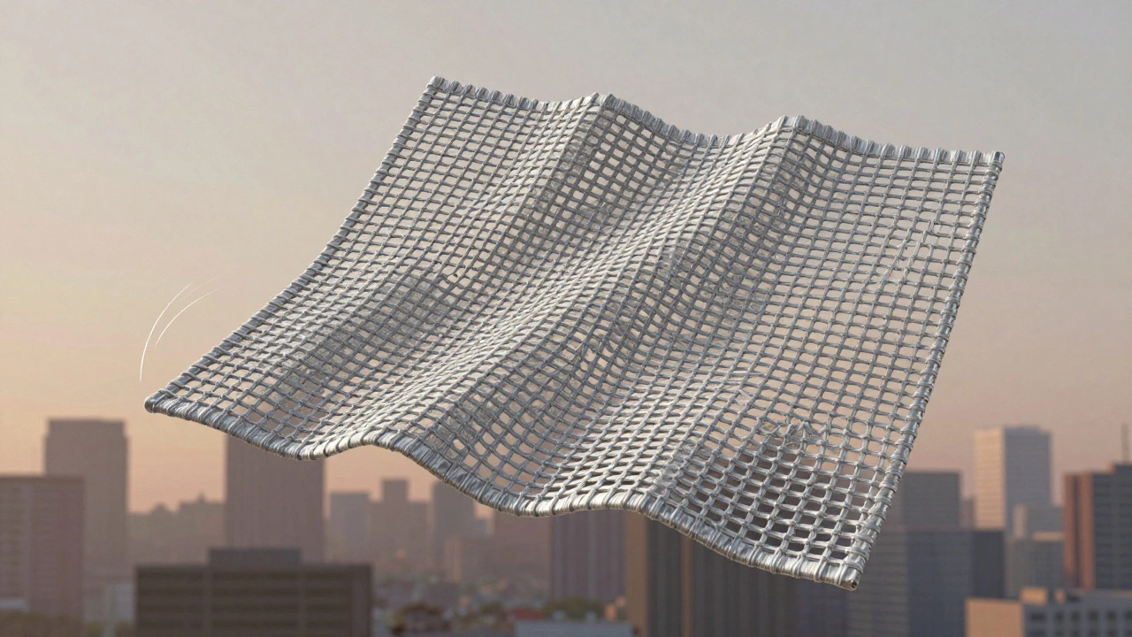 Схема ткани из 97% полиэстера и 3% эластана с эффектом упругого возвращения в форму.