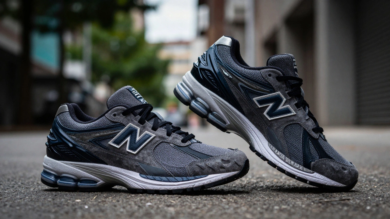 Спортивные кроссовки New Balance 2002R и 1906R в стиле спорт-шик на городской улице